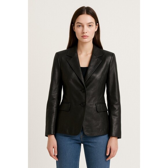 Jewels by Julie Knapp Jackets & Blazers - Y2K Jewels by Julie Knapp Womens Leather Jacket Black Size M Short Gilmore Girls